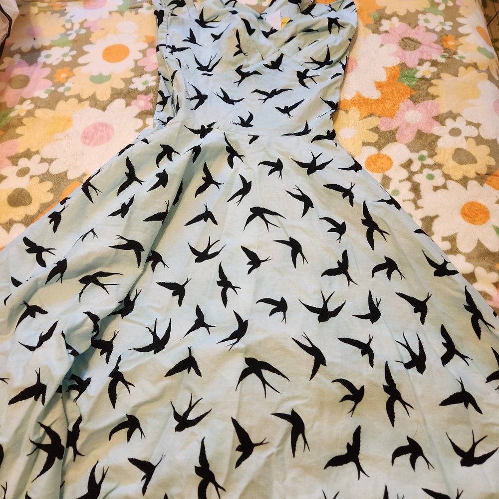 RARE Bernie Dexter Swallows Pinup Dress